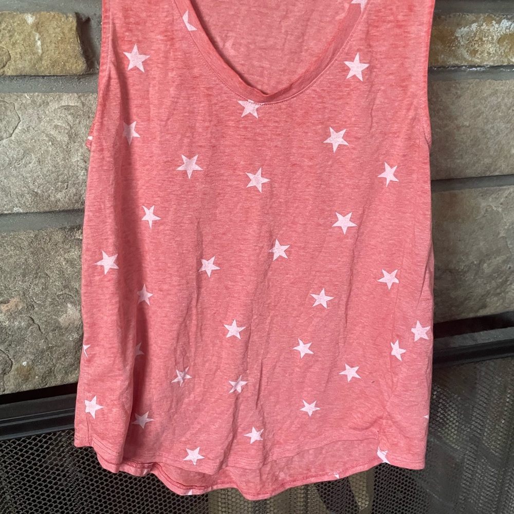 Lucky Brand Pink Star Pattern Sleeveless Tank